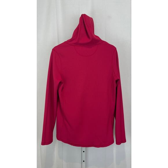 DULUTH TRADING Thermal Waffle Knit Hoodie Pullover Top Pink Size L - Picture 7 of 9